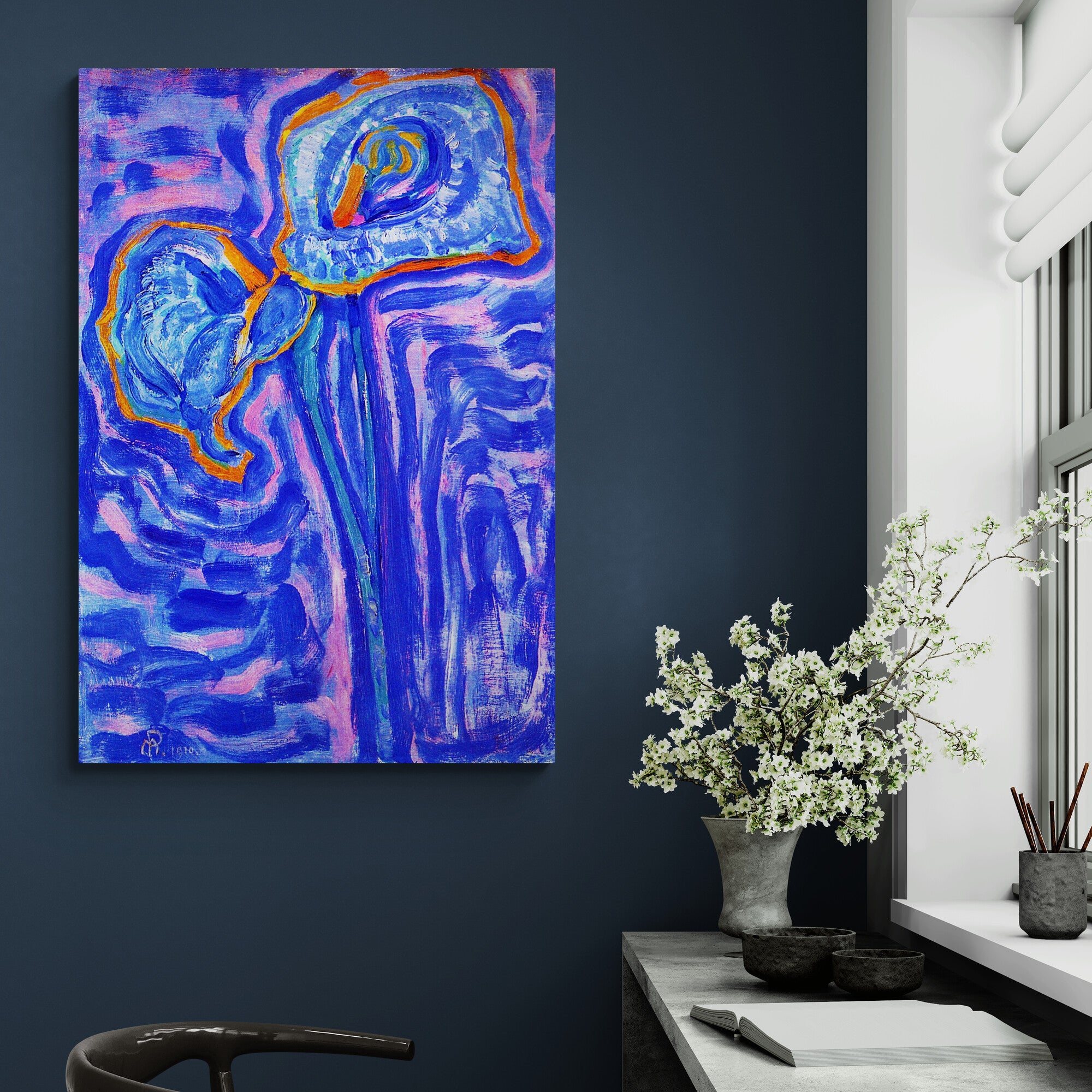 Sun - Flower Painting by Piet Mondrian - Wall Art - Canvas Wall Art Framed Print - Various Sizes