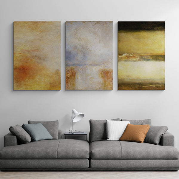 Seascapes - Set of 3 prints by J.M.W Turner - Canvas Wall Art Framed Prints - Various Sizes