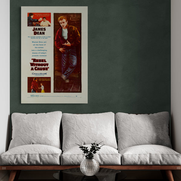 Rebel Without a Cause - James Dean 1955 Classic Movie - Canvas Wall Art Framed Print - Various Sizes