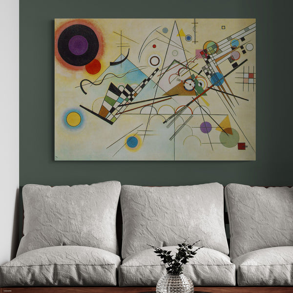 Composition 8 Abstract Wall Art by Wassily Kandinsky 1923 - Canvas Wall Art Framed Print - Various Sizes