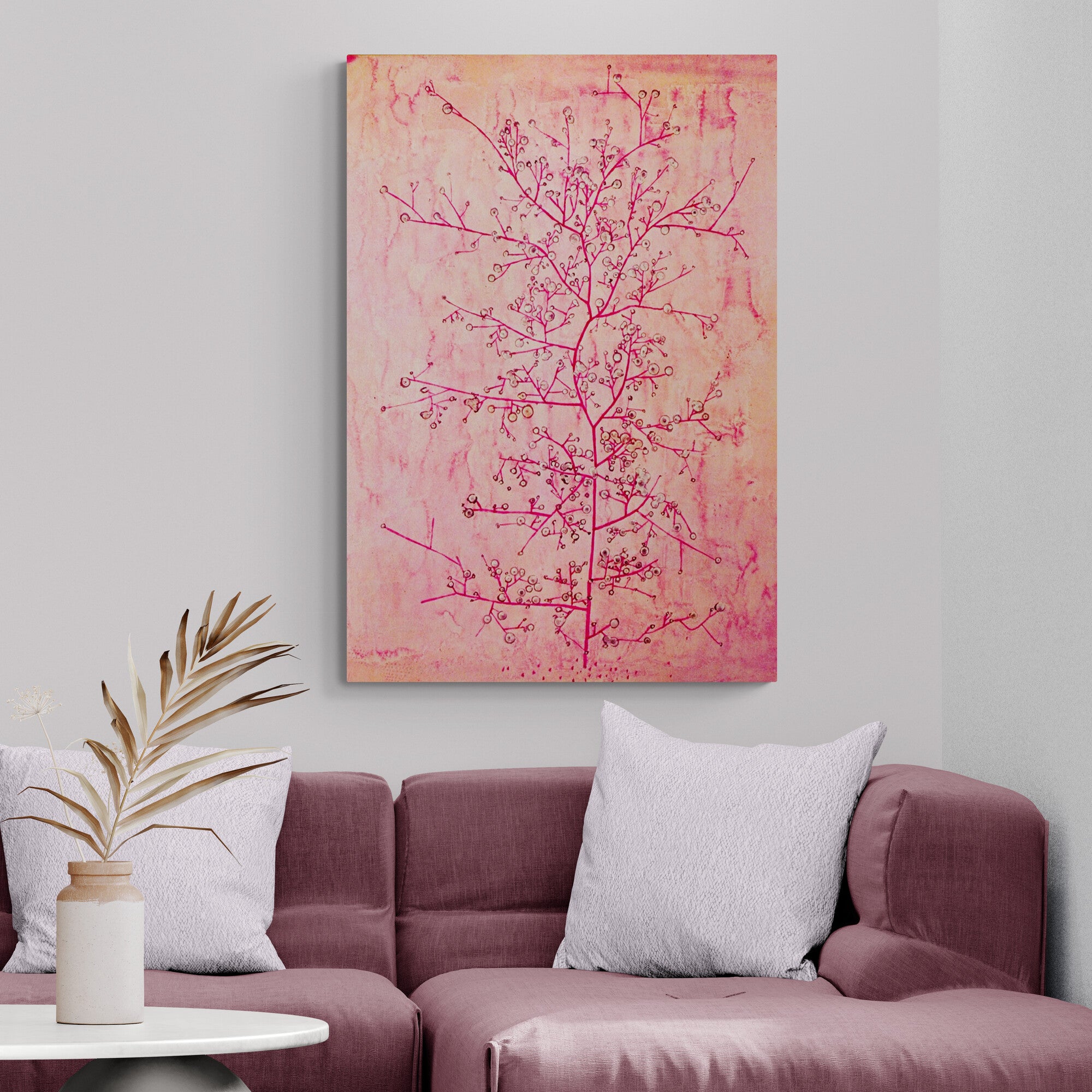 Pink Spring In Deep Winter - Abstract Art by Paul Klee - Canvas Wall Art Framed Print - Various Sizes