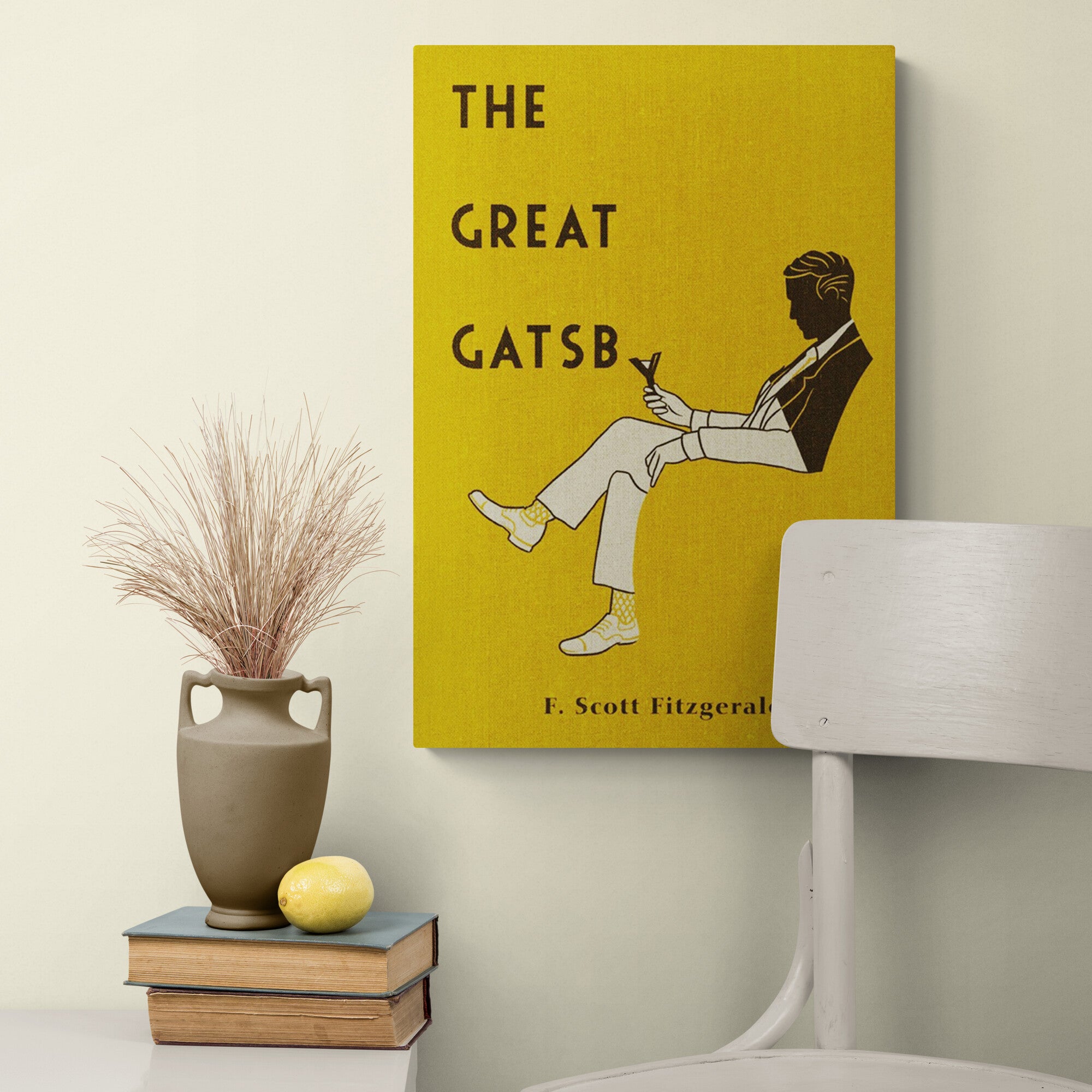 The Great Gatsby - Book Cover - Wall Art - Canvas Wall Framed Print - Various Sizes