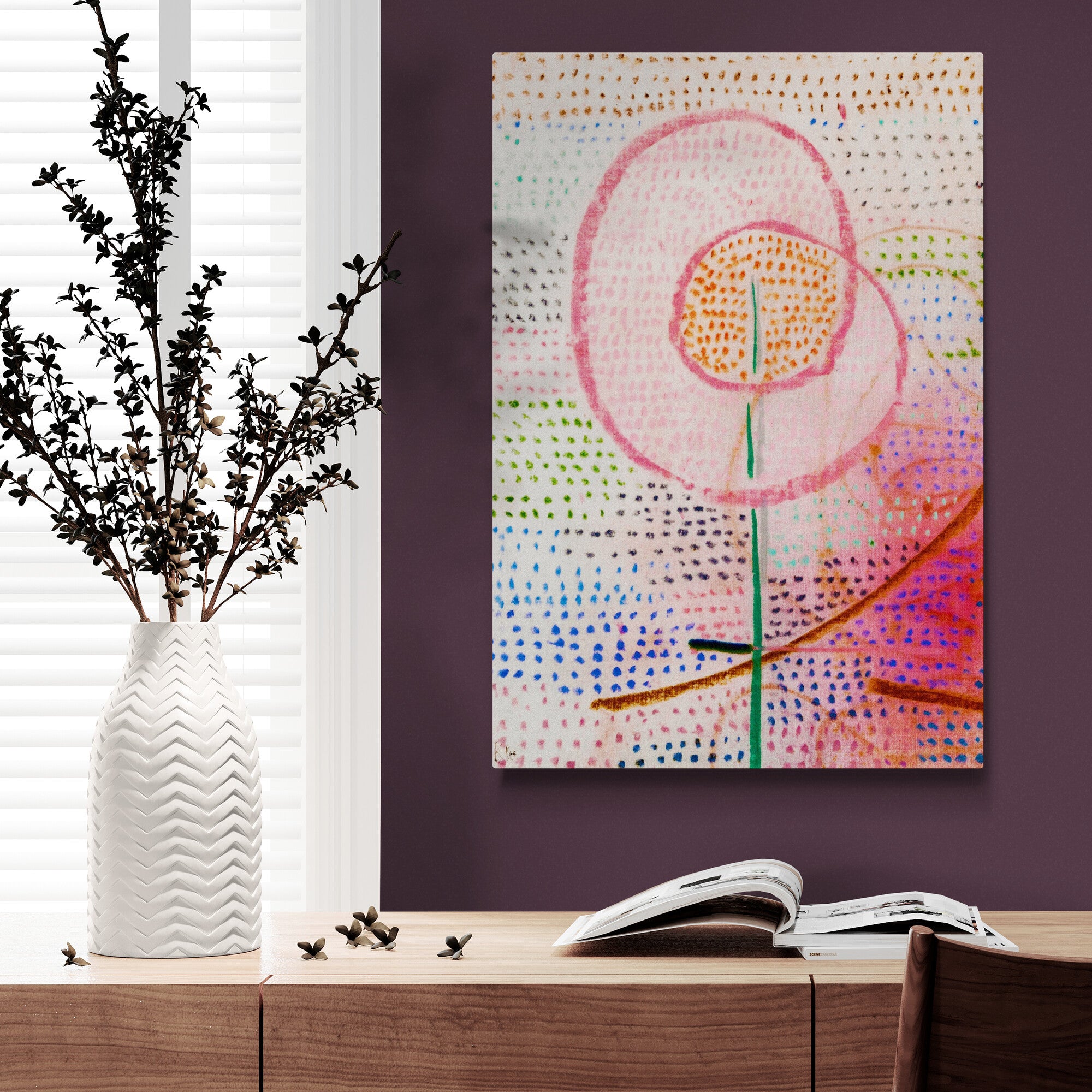 Blossoming - Abstract Wall Art by Paul Klee - Canvas Wall Art Framed Print - Various Sizes