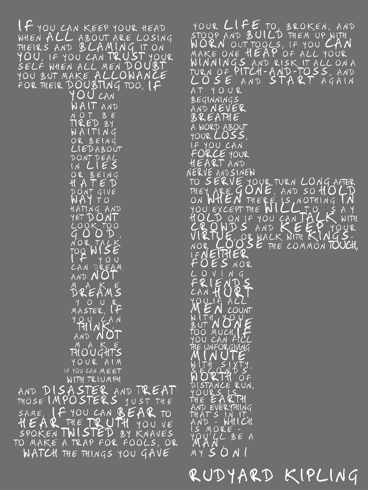 IF Poem By Rudyard Kipling Canvas Wall Art Print - Various Sizes