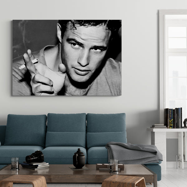 Young Marlon Brando - Movie Art - Canvas Wall Art Framed Print - Various Sizes