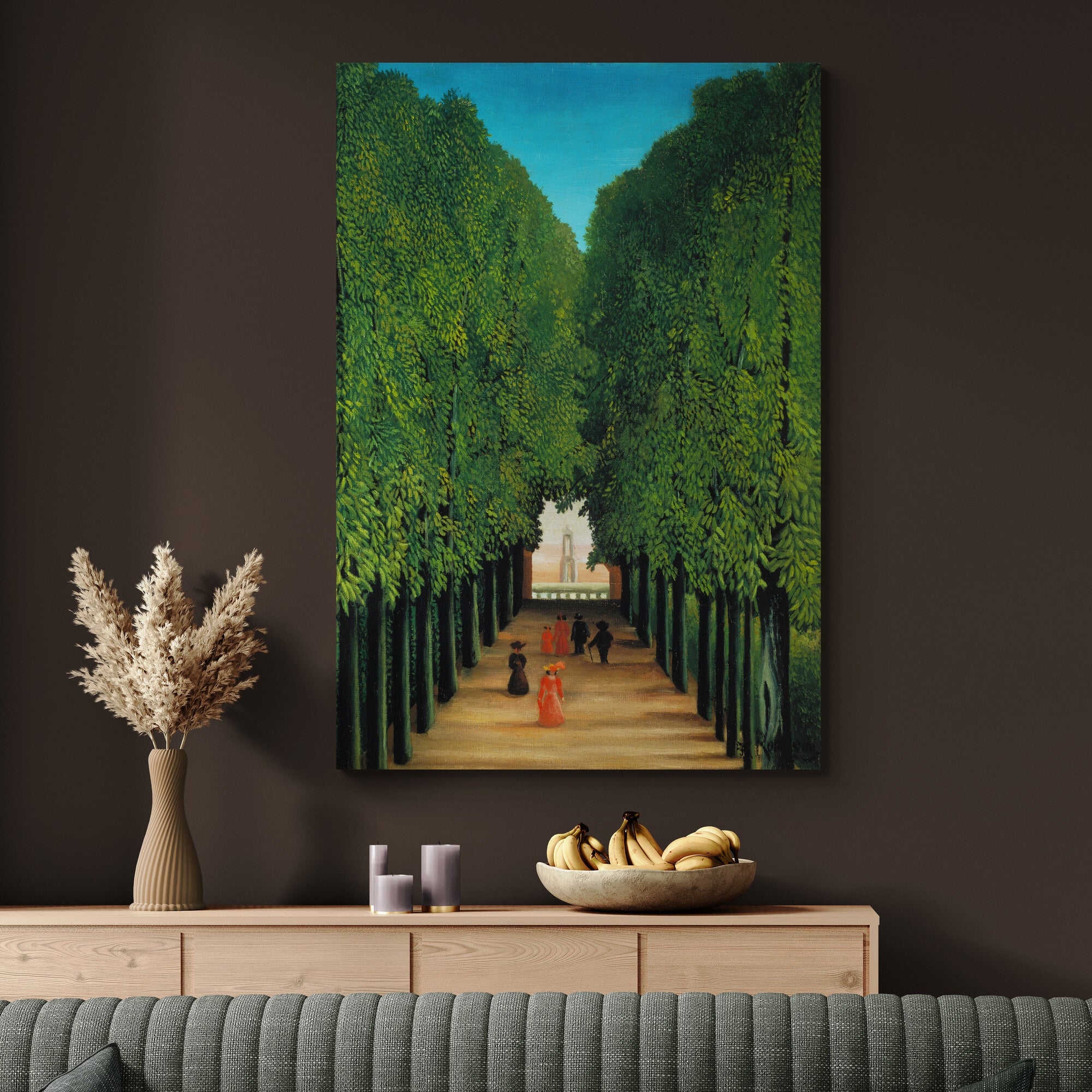 The Avenue In The Park At Saint Cloud by Henri Rousseau - Canvas Wall Art Framed Print - Various Sizes