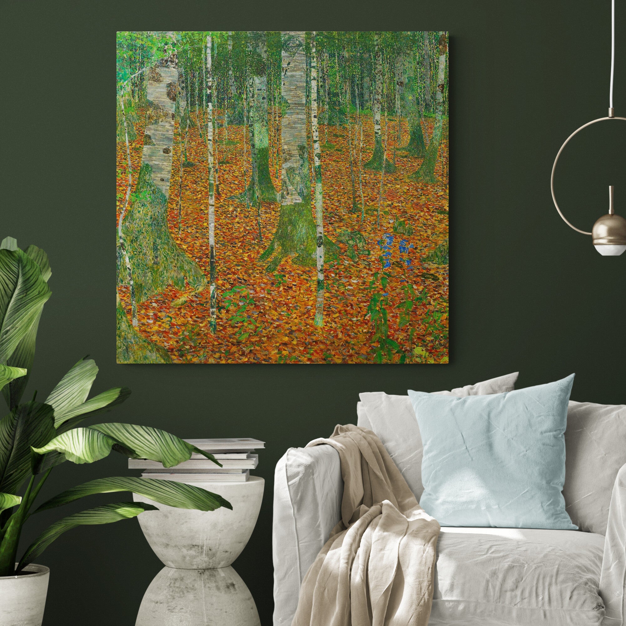 Birch Forest by Gustav Klimt - Framed Canvas Wall Art Print - Various Sizes