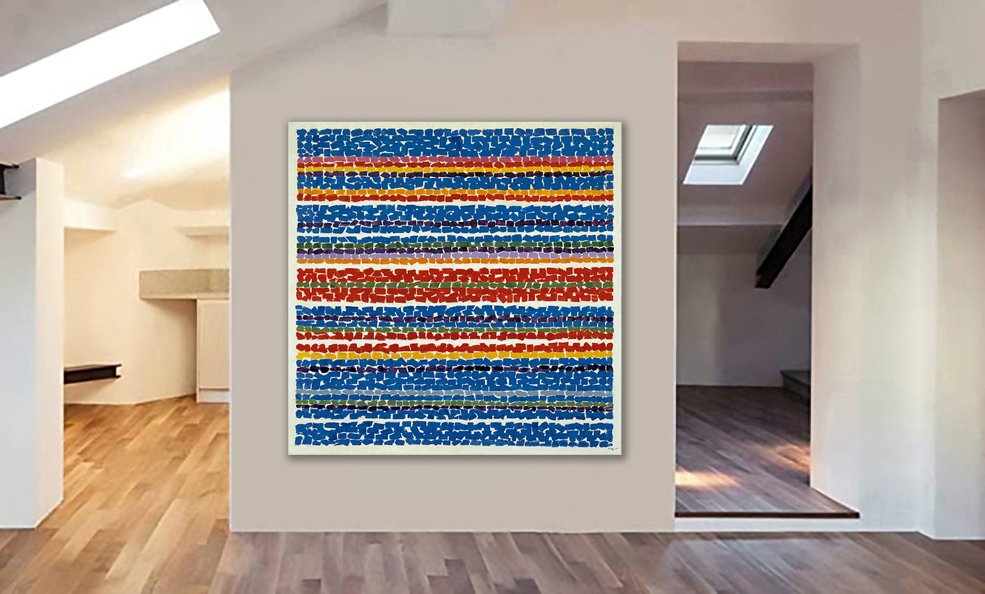 Light Blue Nursery Wall Art By Alma Thomas 1968 - Framed Canvas Wall Art Print - Various Sizes