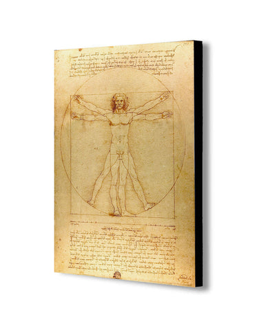 Vitruvian Man by Leonardo da Vinci - Canvas Wall Art Framed Print. Various Sizes