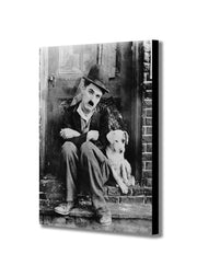 A Dogs Life - Charlie Chaplin Movie Art - Canvas Wall Art Framed Print - Various Sizes