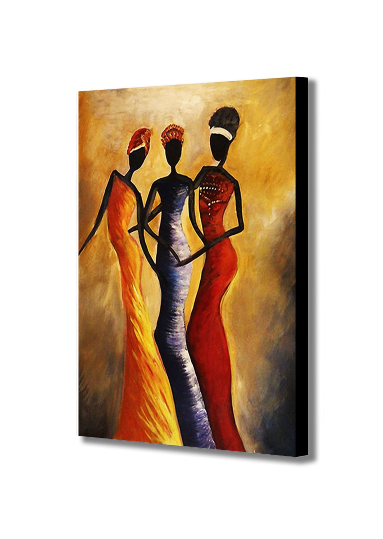 African Woman - Vintage - Canvas Wall Art Framed Print - Various Sizes