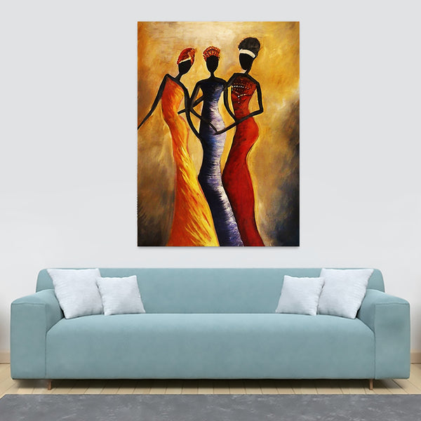 African Woman - Vintage - Canvas Wall Art Framed Print - Various Sizes