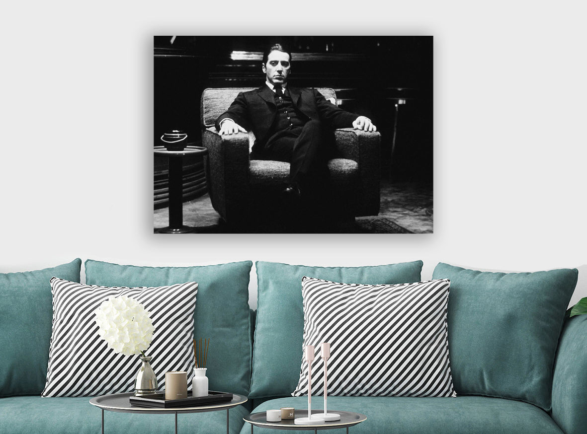The Godfather Al Pacino - Canvas Wall Art Framed Print - Various Sizes