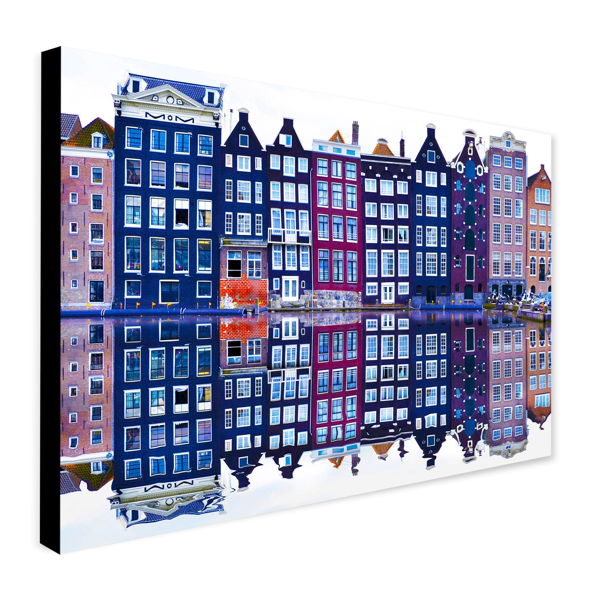 Amsterdam - European Buildings Wall Art - Canvas Wall Art Framed Print. Various Sizes