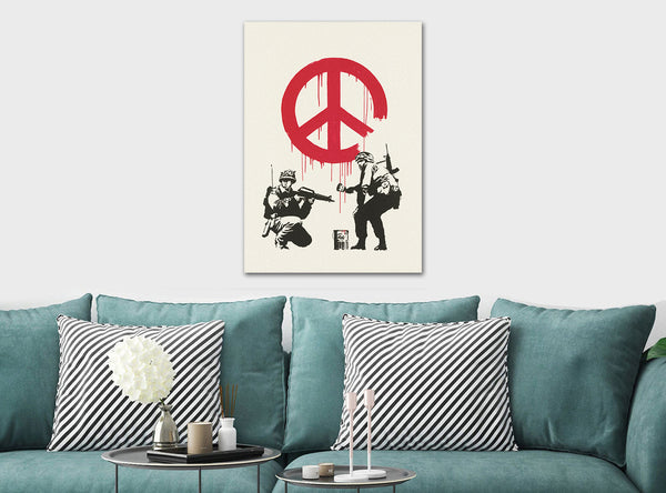 Banksy- CND Soldiers - Graffiti - Canvas Wall Art Framed Print - Various Sizes