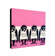 Banksy Canvas Wall Art Framed Print Graffiti - Laugh Now - Various Sizes
