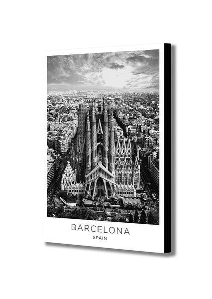 Barcelona City - Spain - Canvas Wall Art Framed Print - Various Sizes