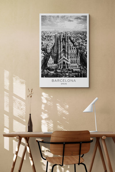 Barcelona City - Spain - Canvas Wall Art Framed Print - Various Sizes