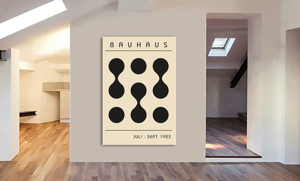 Bauhaus - Connected Circles Grid Wall Art - Canvas Wall Art Framed Print - Various Sizes
