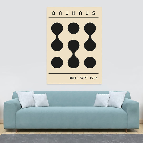 Bauhaus - Connected Circles Grid Wall Art - Canvas Wall Art Framed Print - Various Sizes
