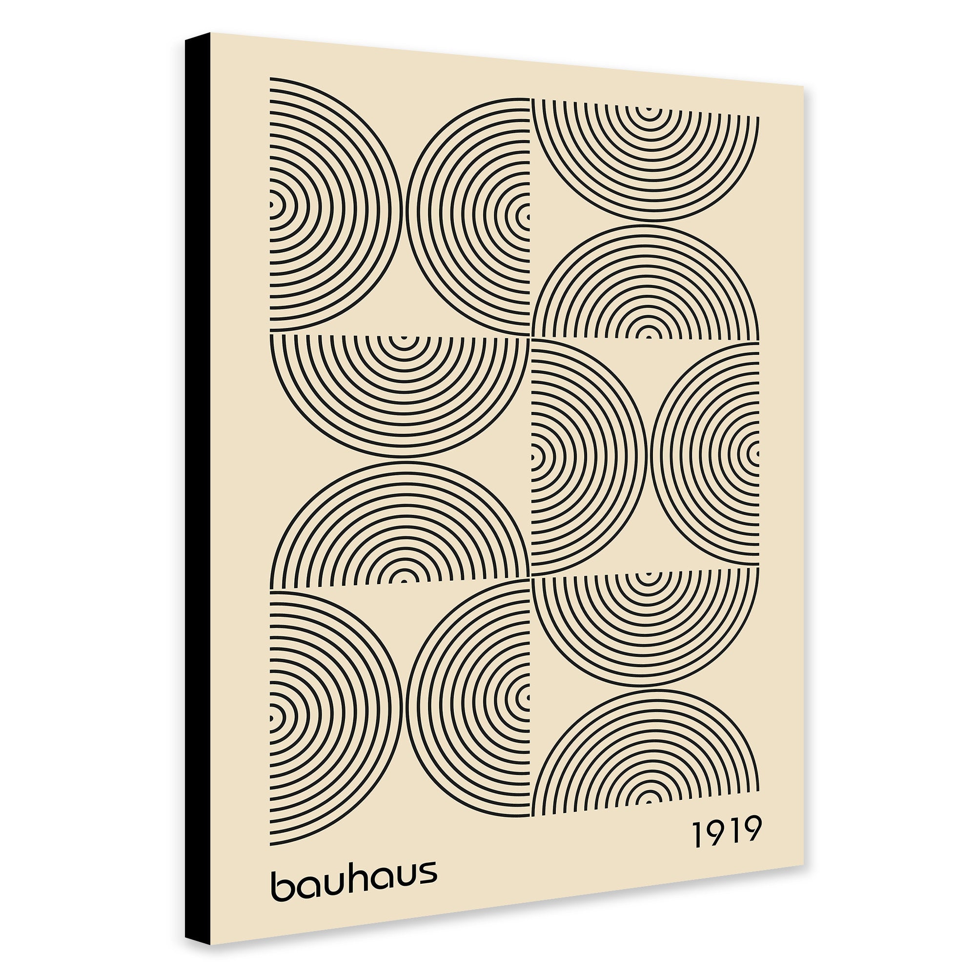 Bauhaus - Half Circles Lines Wall Art - Canvas Wall Art Framed Print - Various Sizes