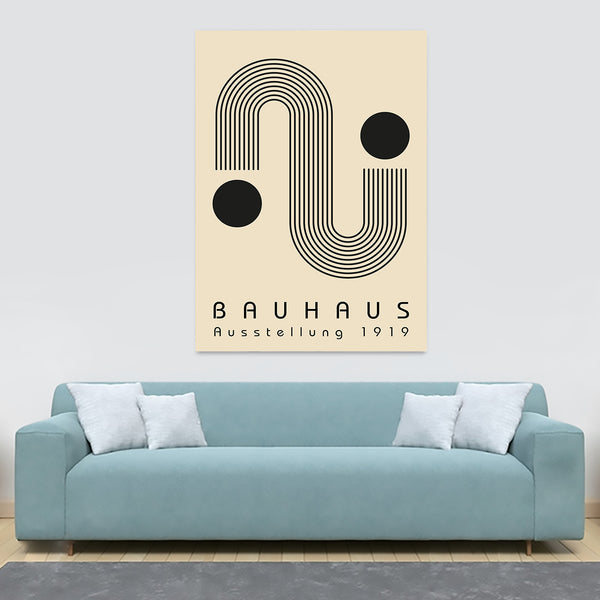 Bauhaus - S-Lines with Two Circles Wall Art - Canvas Wall Art Framed Print - Various Sizes