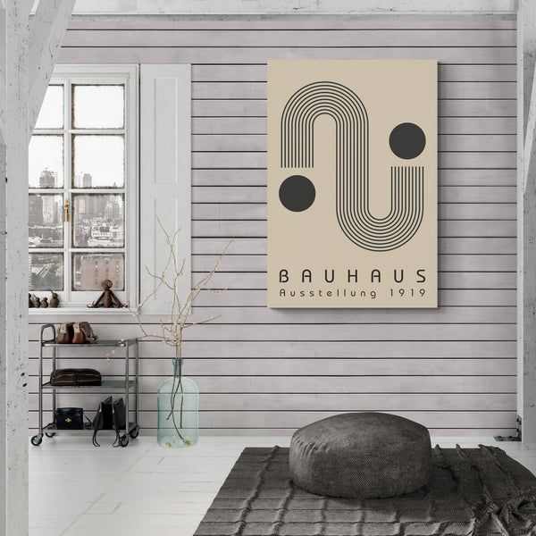 Bauhaus - S-Lines with Two Circles Wall Art - Canvas Wall Art Framed Print - Various Sizes