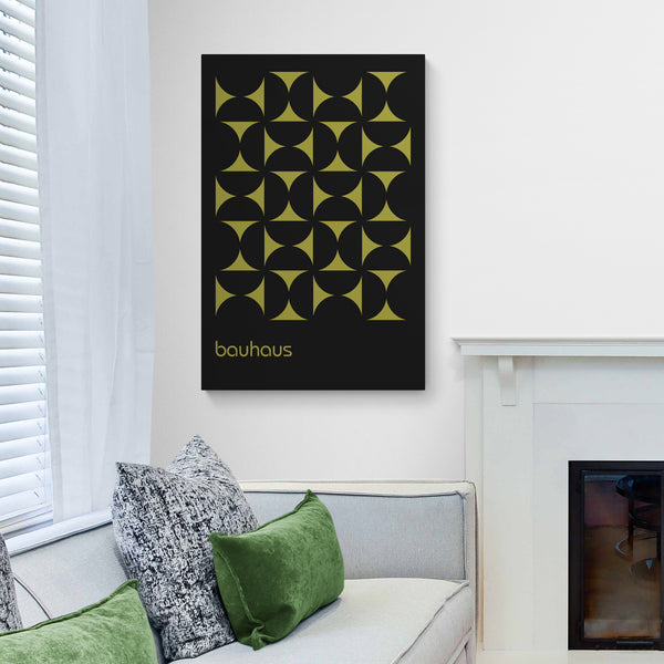 Bauhaus Geometric Grid - Abstract - Canvas Wall Art Framed Print - Various Sizes