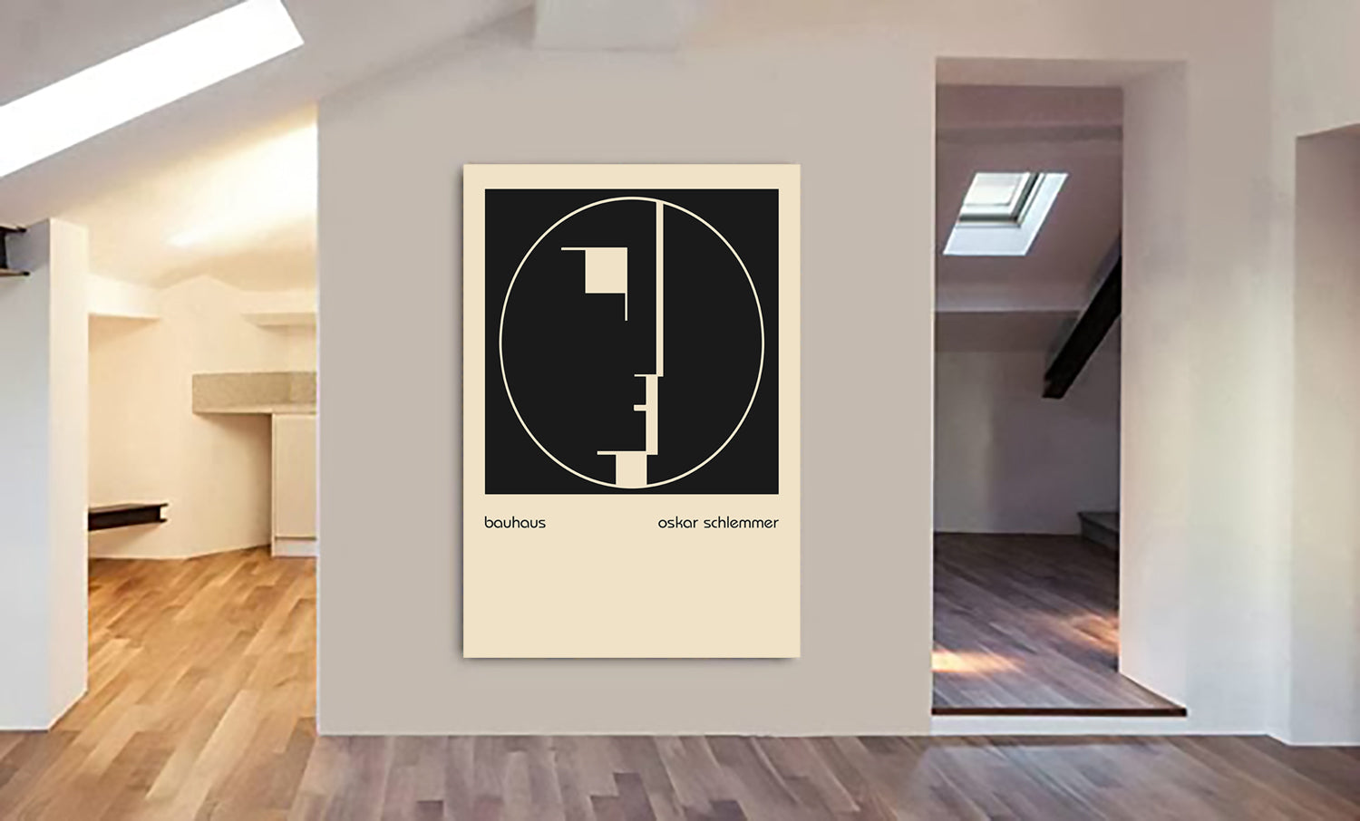 Bauhaus Head Emblem by Oscar Schlemmer - Abstract - Canvas Wall Art Framed Print - Various Sizes