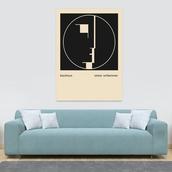 Bauhaus Head Emblem by Oscar Schlemmer - Abstract - Canvas Wall Art Framed Print - Various Sizes