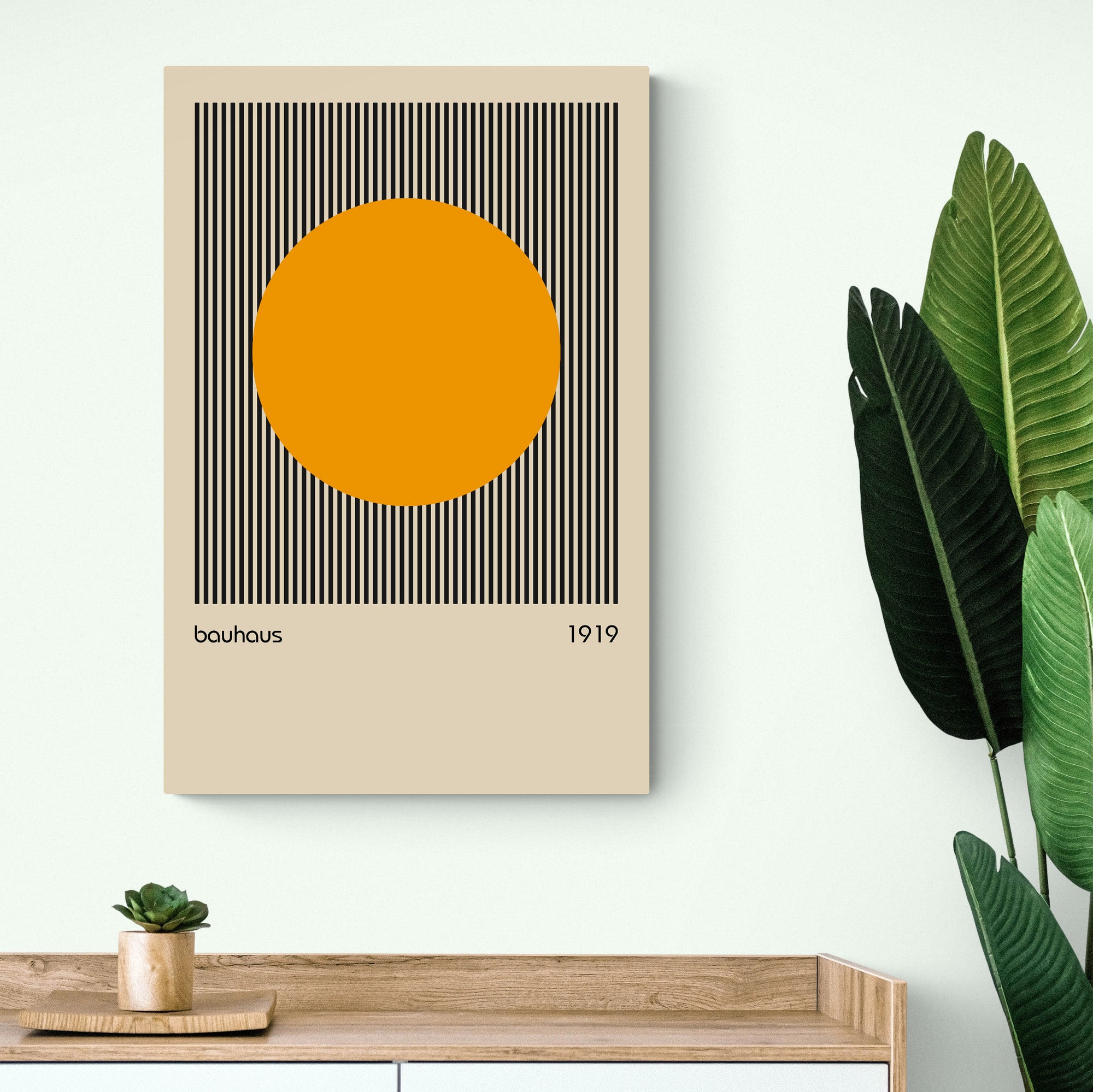 Bauhaus Orange Circle 1919 - Abstract - Canvas Wall Art Framed Print - Various Sizes