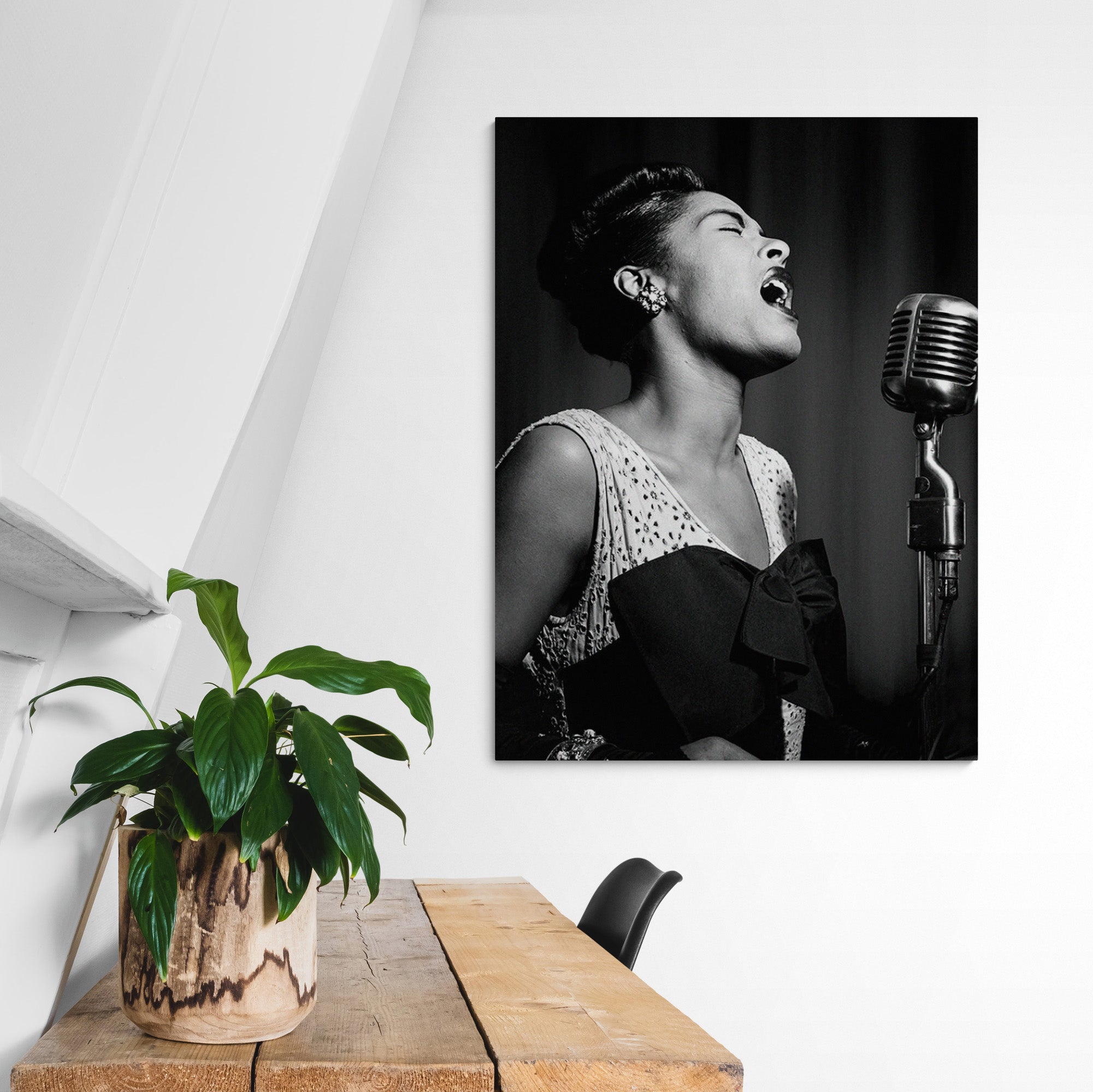 Billi Holiday - Jazz Artist 1940 - Vintage - Canvas Wall Art Framed Print - Various Sizes