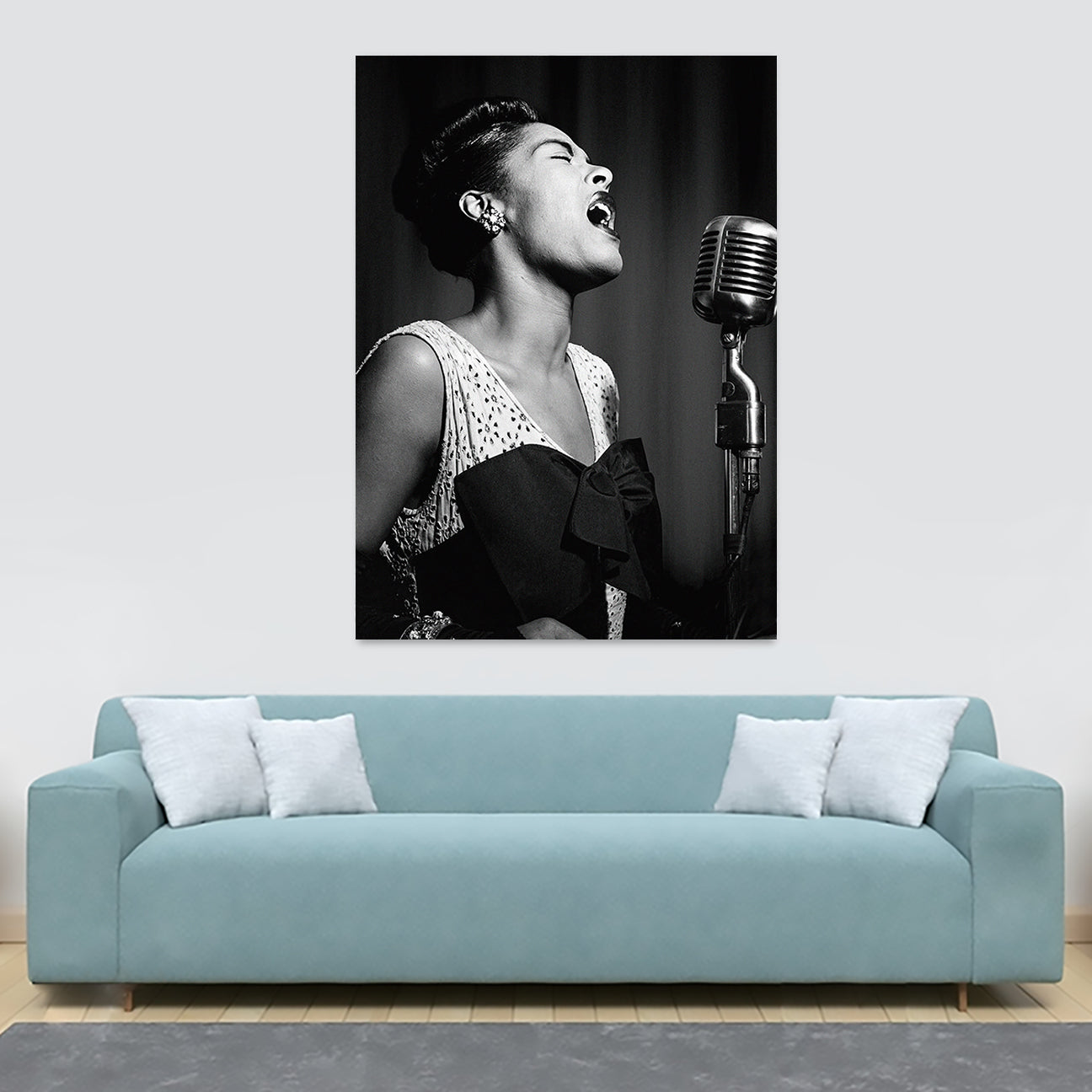 Billi Holiday - Jazz Artist 1940 - Vintage - Canvas Wall Art Framed Print - Various Sizes