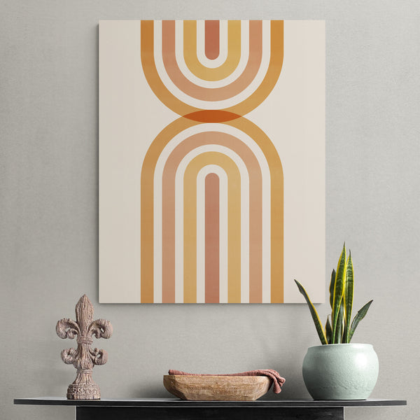 Concentric - Boho Abstract Minimalist Wall Art - Canvas Wall Art Framed Print - Various Sizes