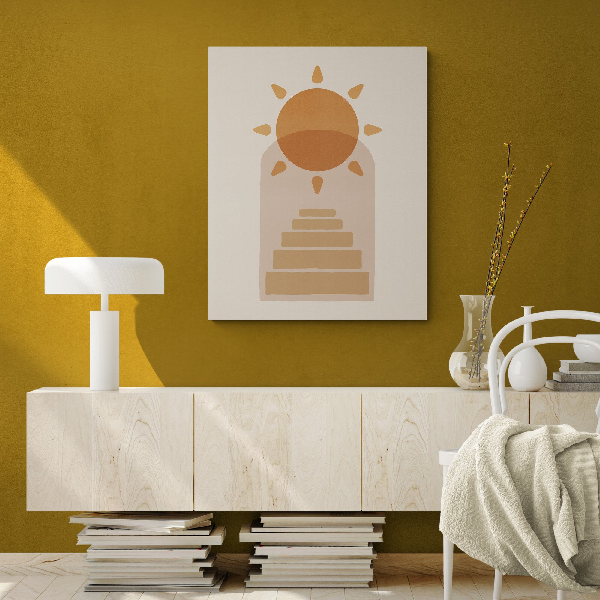 Temple - Boho Abstract Minimalist Wall Art - Canvas Wall Art Framed Print - Various Sizes
