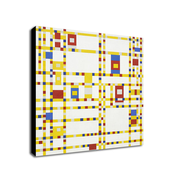 Broadway Boogie Woogie by Piet Mondrian 1942 - Framed Canvas Wall Art Print - Various Sizes