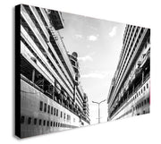 Cruise Ships -  Abstract - Black and White - Modern Canvas Wall Art Framed Print - Various Sizes