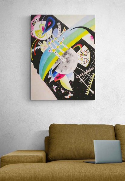 Circle on Black - Abstract by Wassily Kandinsky,1921 - Canvas Wall Art Framed Print - Various Sizes