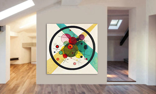 Circles in a Circle - Abstract by Wassily Kandinsky - Framed Canvas Wall Art Print - Various Sizes