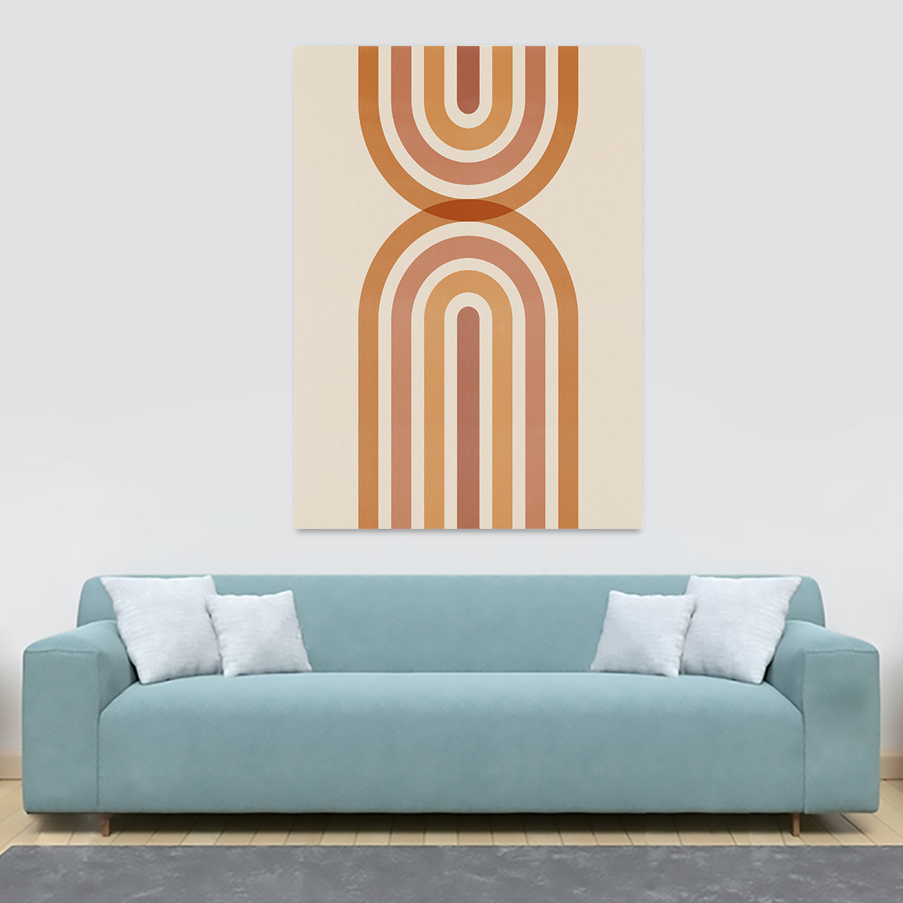 Concentric - Boho Abstract Minimalist Wall Art - Canvas Wall Art Framed Print - Various Sizes