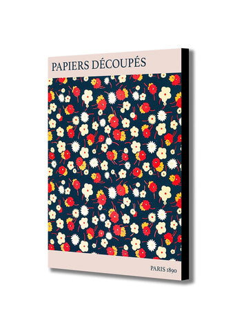 Cut Out Flowers - Papiers Decoupes - Paris 1890 - Canvas Wall Art Framed Print - Various Sizes