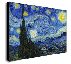 The Starry Night By Vincent Van Gogh - Canvas Wall Art Framed Print - Various Sizes