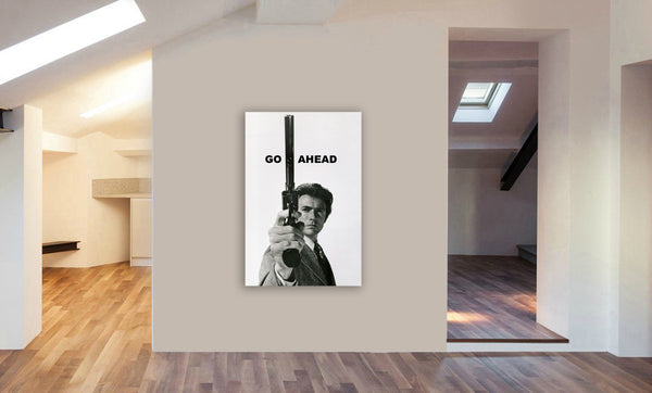 Clint Eastwood As Dirty Harry - Canvas Wall Art Framed Print - Various Sizes