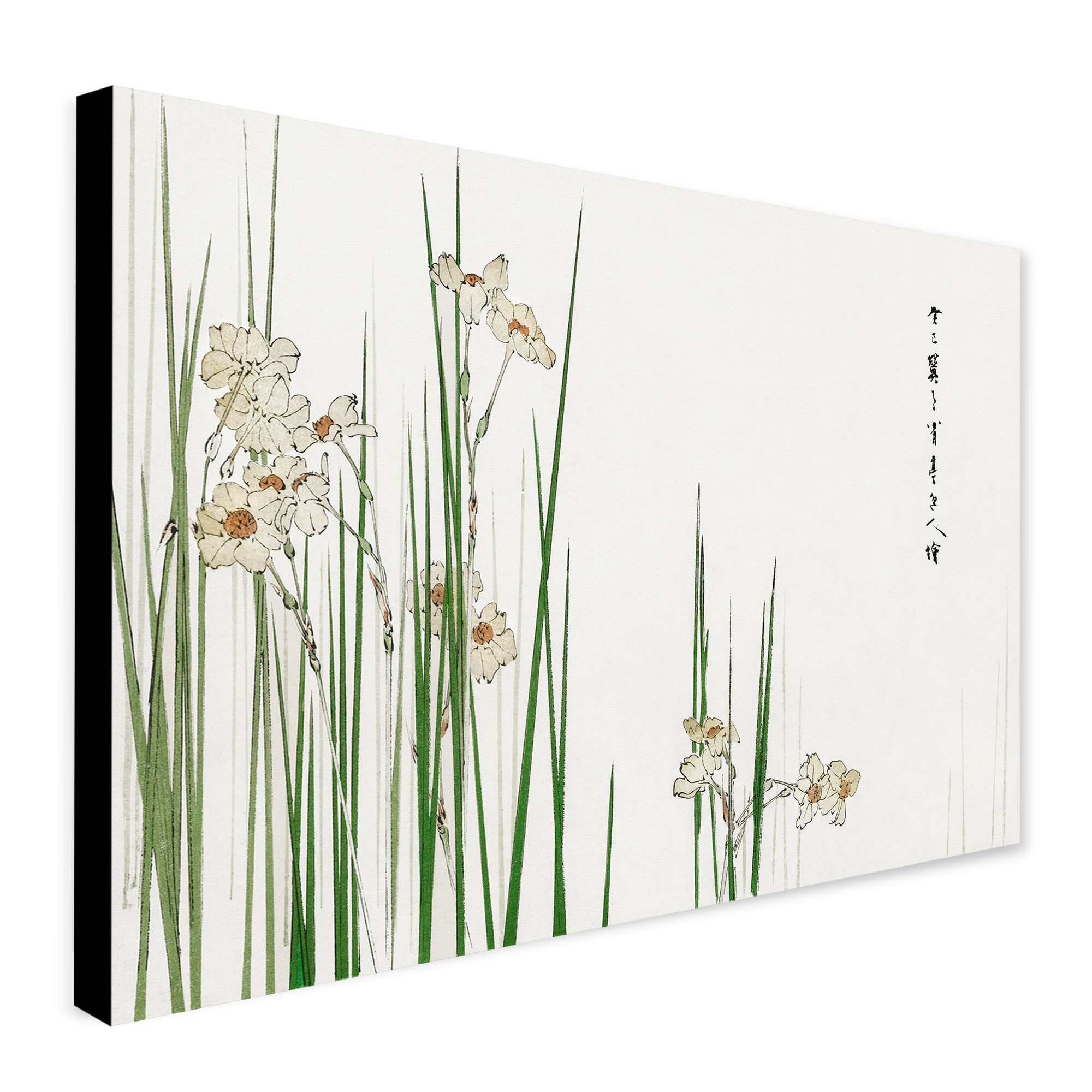 Daffodils - by Bijutsu Sekai 1893 - Canvas Wall Art Framed Print - Various Sizes