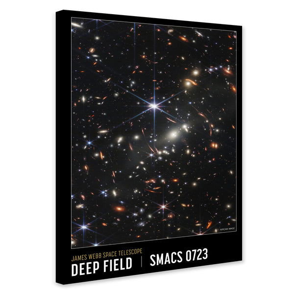 Deep Field - James Webb Space Telescope - NASA - Space Art - Modern Wall Art - Canvas Wall Art Framed Print - Various Sizes