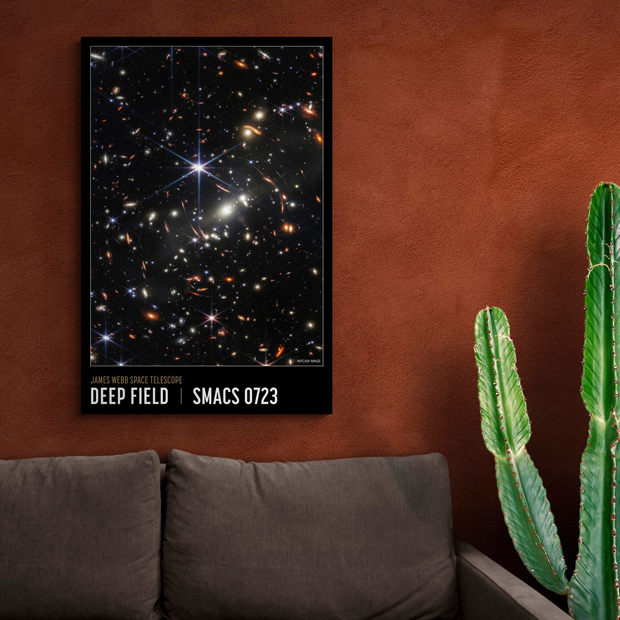 Deep Field - James Webb Space Telescope - NASA - Space Art - Modern Wall Art - Canvas Wall Art Framed Print - Various Sizes
