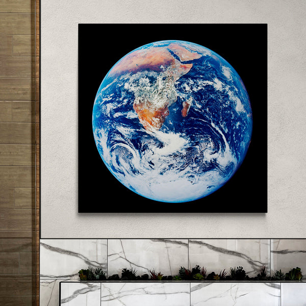Earth Planet - Space Wall Art - Framed Canvas Wall Art Print - Various Sizes