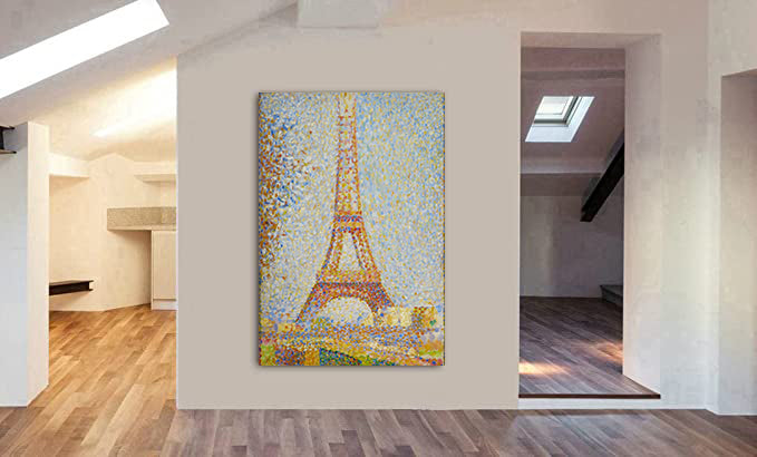 Eiffel Tower by Georges Seurat 1889 - Canvas Wall Art Framed Print - Various Sizes
