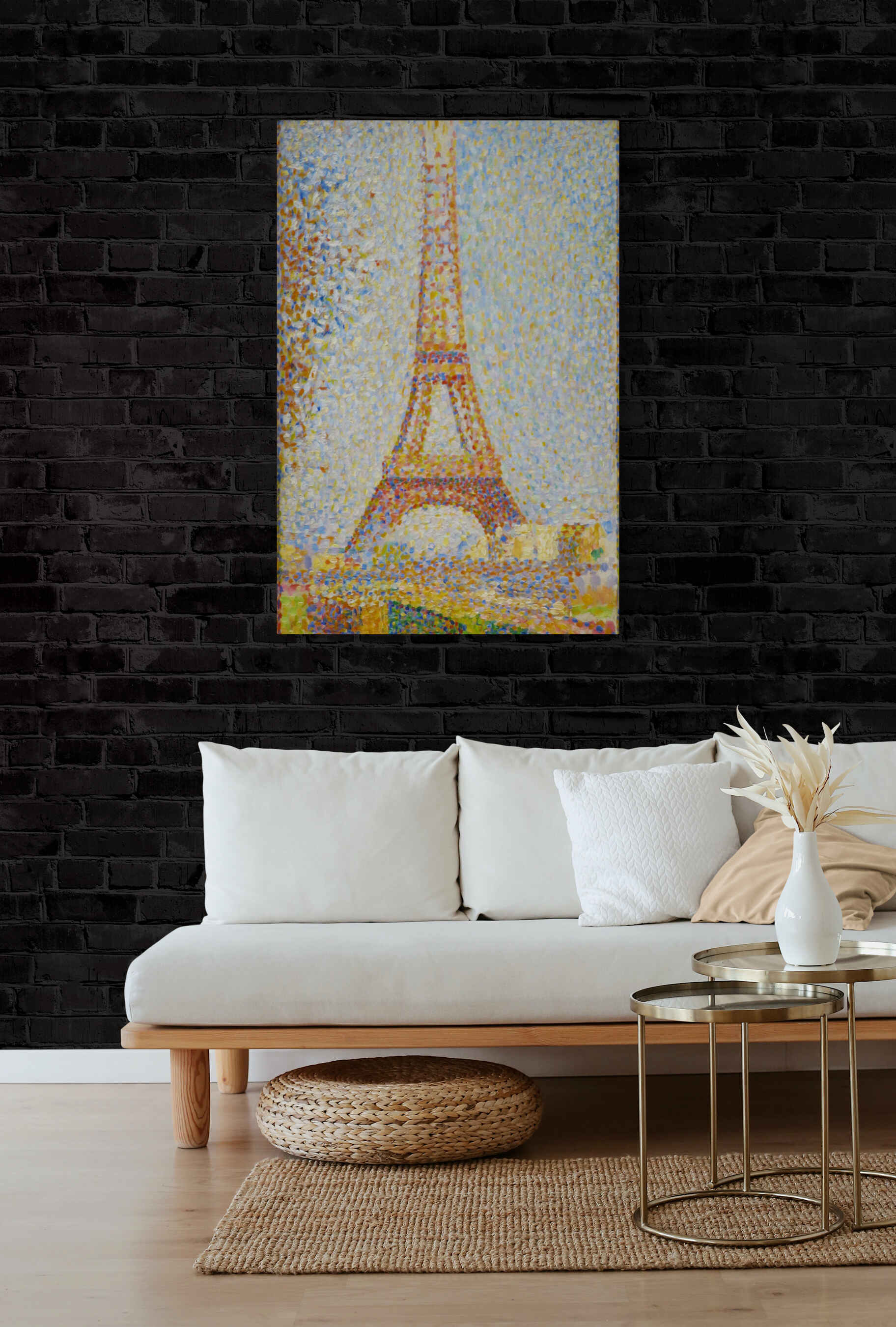Eiffel Tower by Georges Seurat 1889 - Canvas Wall Art Framed Print - Various Sizes