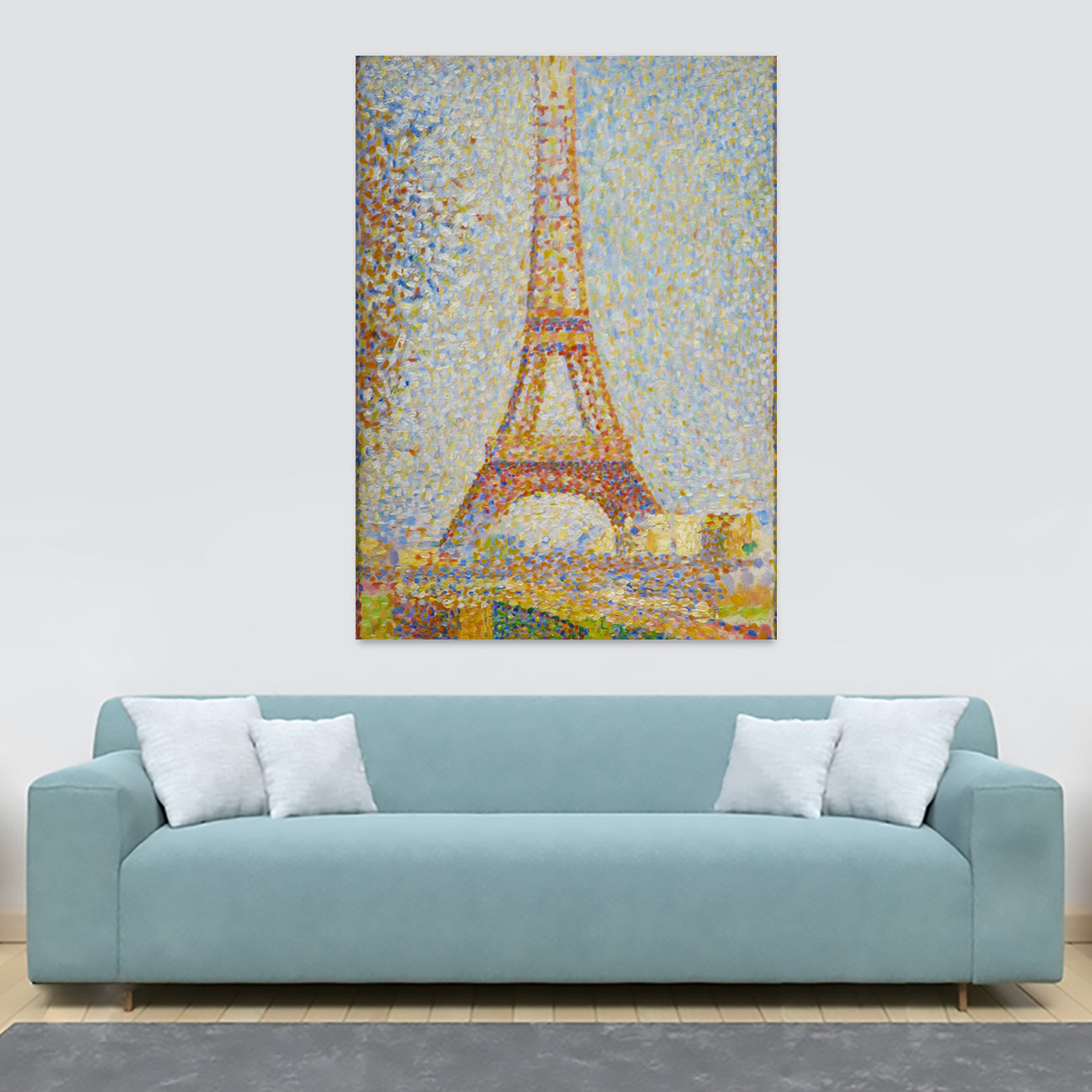 Eiffel Tower by Georges Seurat 1889 - Canvas Wall Art Framed Print - Various Sizes